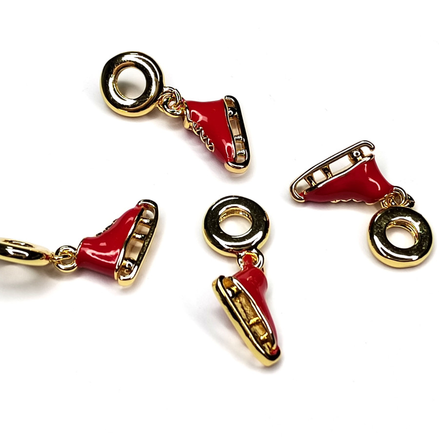 Подвеска Коньки красные 26х14 мм, покрытие Позолота