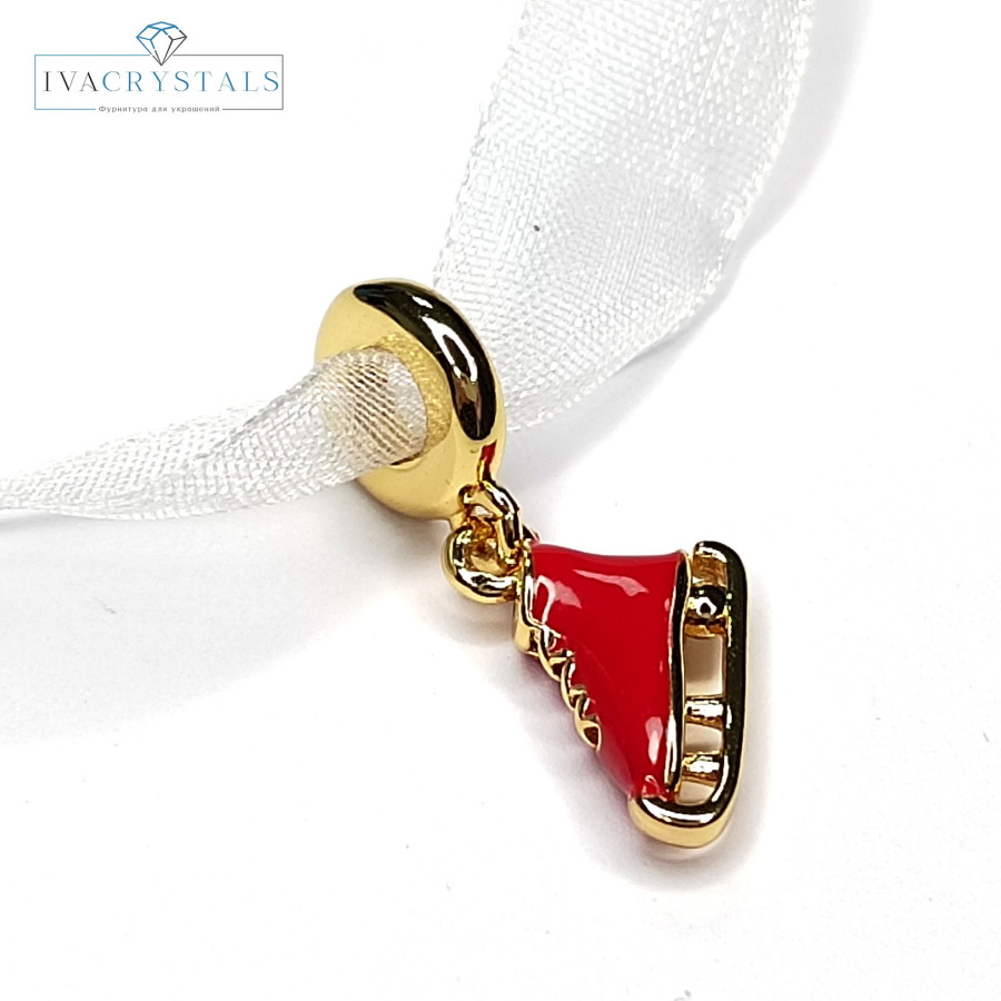 Подвеска Коньки красные 26х14 мм, покрытие Позолота