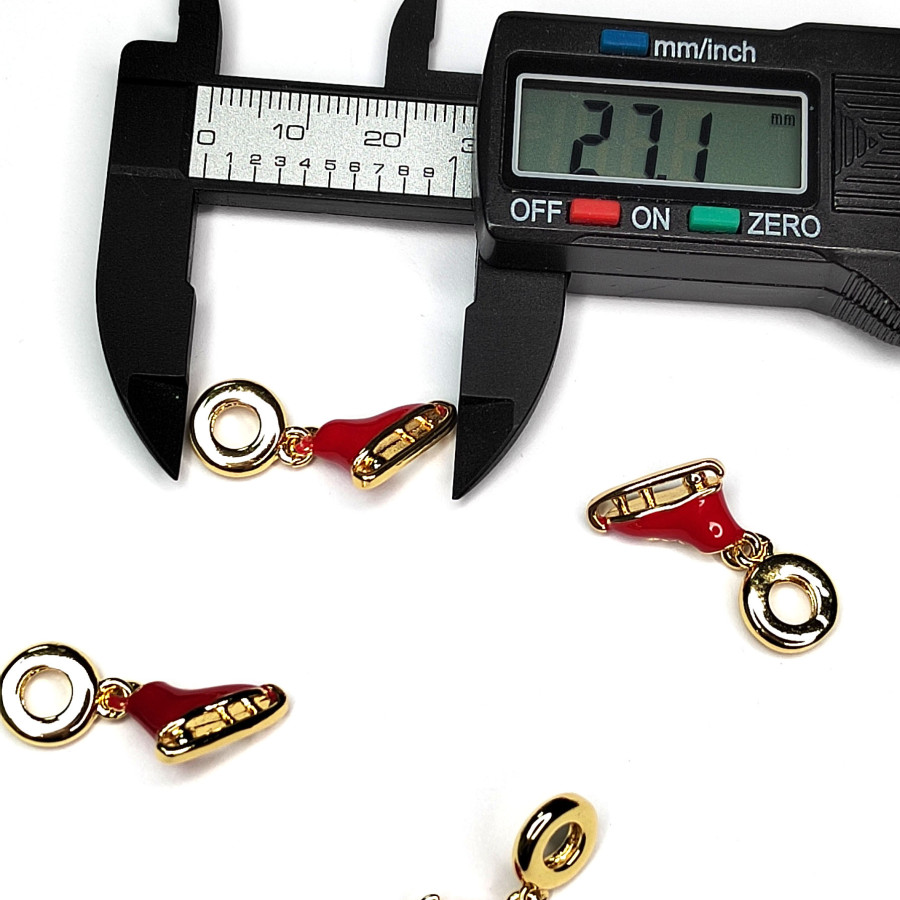 Подвеска Коньки красные 26х14 мм, покрытие Позолота