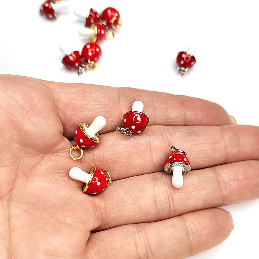 Подвеска Грибочек 14х9 мм, штука