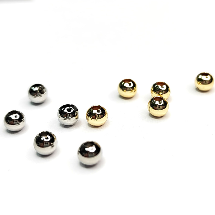 4 мм Разделительные бусины металлические круглые, 10 штук