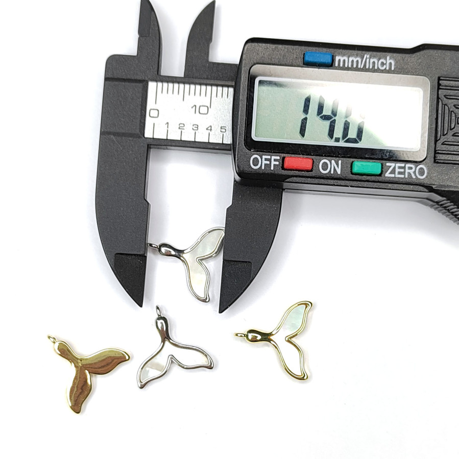 Хвост кита подвеска с перламутром, 14 мм, штука