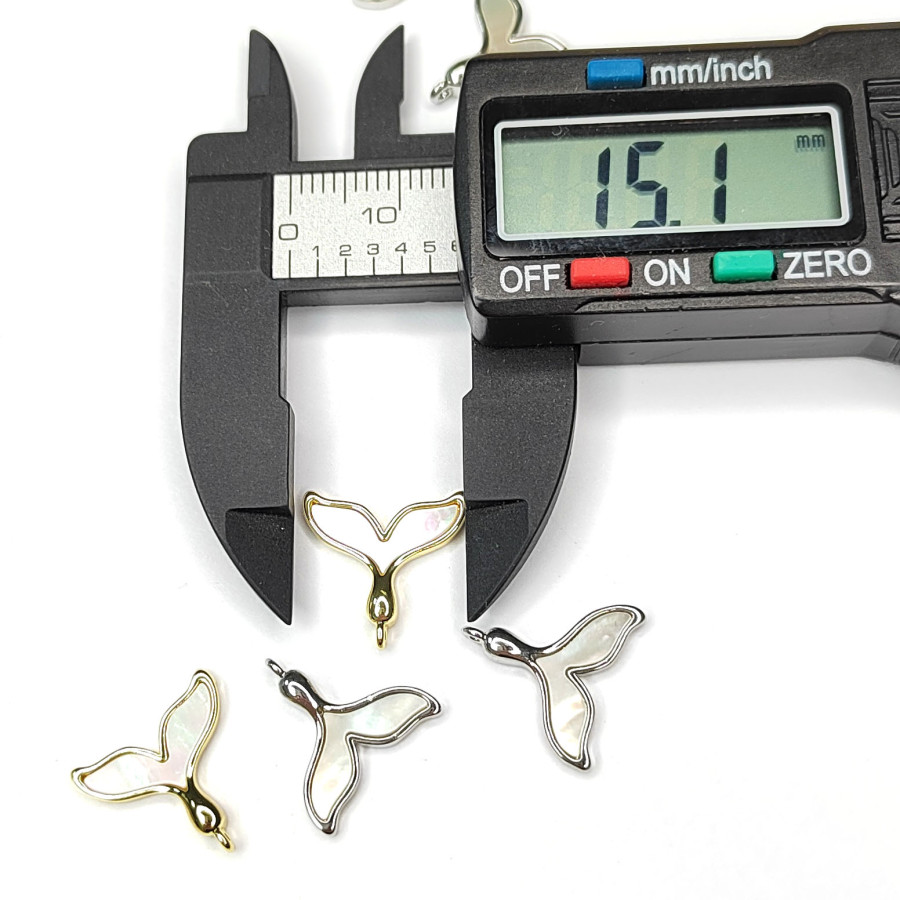 Хвост кита подвеска с перламутром, 14 мм, штука