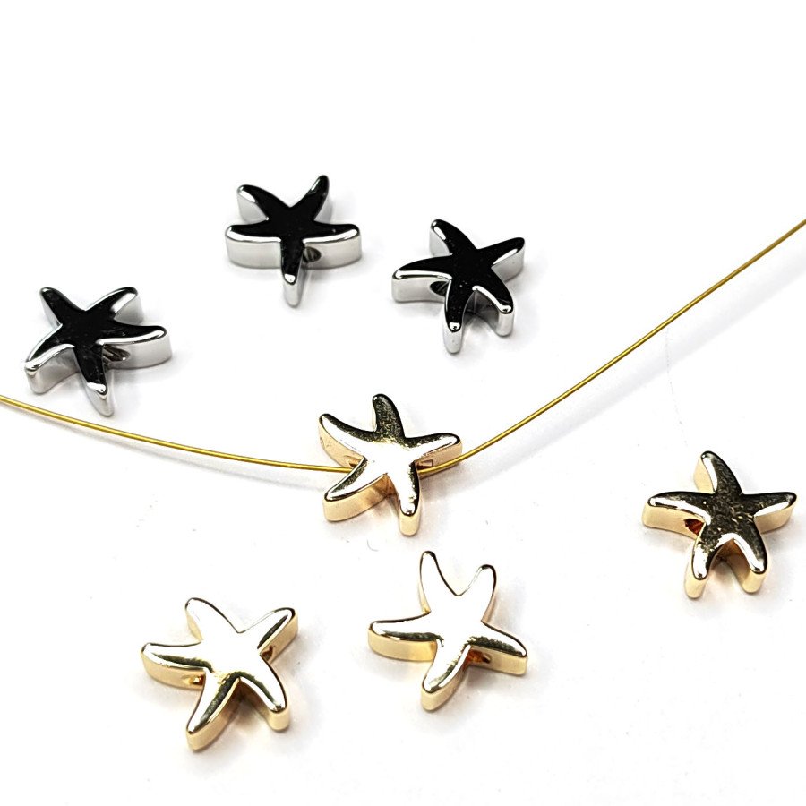 Разделительная бусина Морская звезда 9х3 мм, ШТУКА