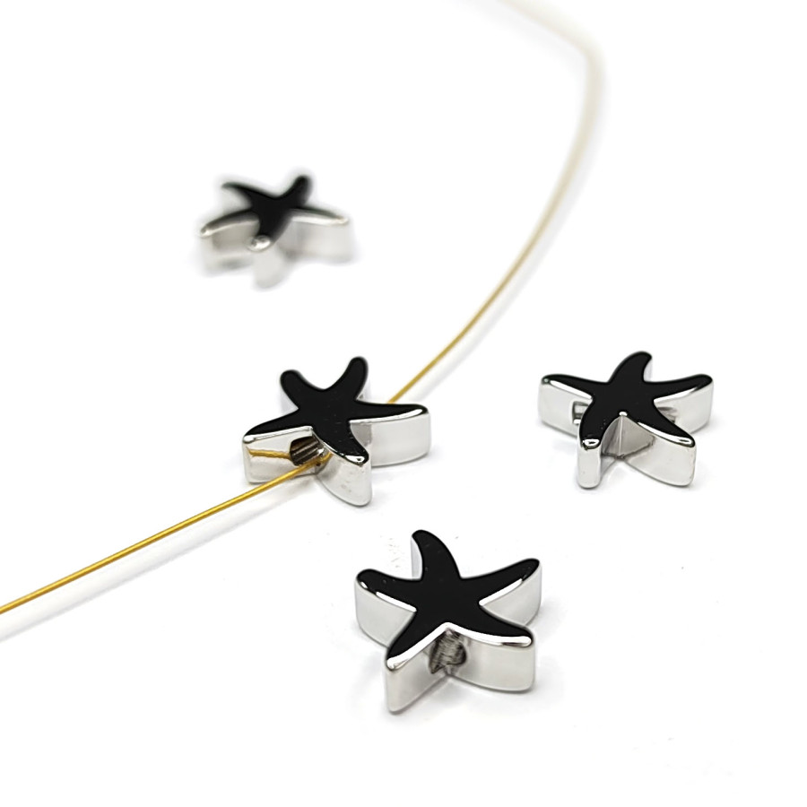 Разделительная бусина Морская звезда 9х3 мм, ШТУКА