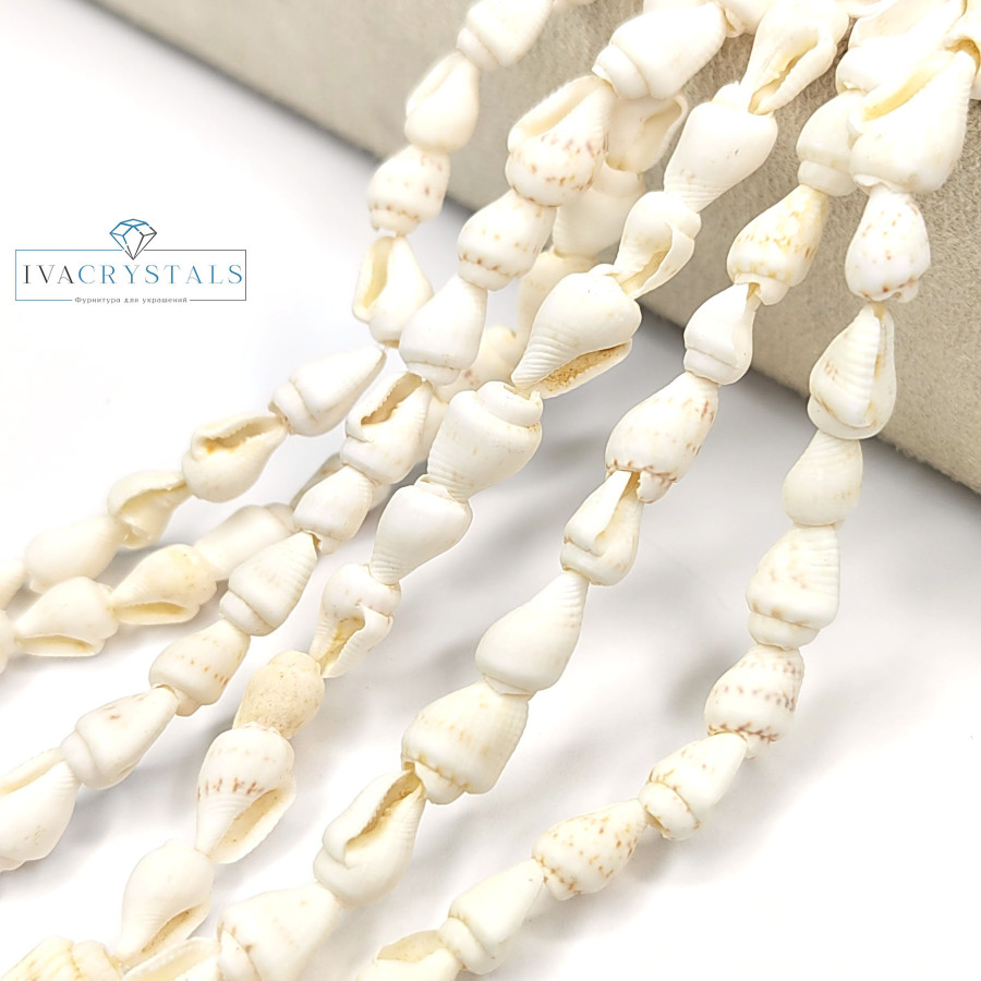 Ракушка 10х6 мм, мини ракушки на нити 75 см