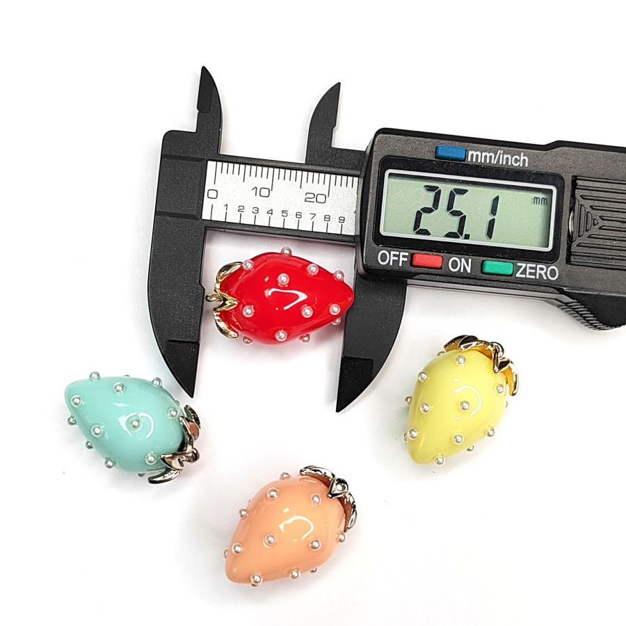 Подвеска Ягодка 25х16 мм Цвет Мятный, акрил, ШТУКА