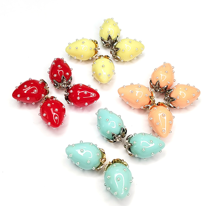 Подвеска Ягодка 25х16 мм Цвет Красный, Акрил, ШТУКА