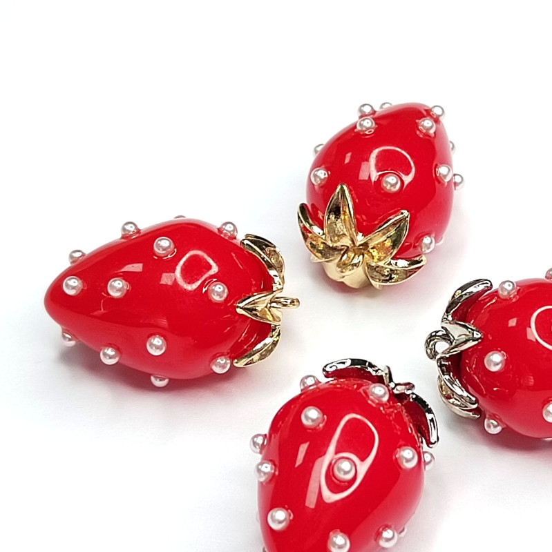 Подвеска Ягодка 25х16 мм Цвет Красный, Акрил, ШТУКА