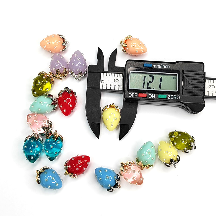 Подвеска Ягодка 18х12 мм Цвет Бежевый, Акрил, ШТУКА