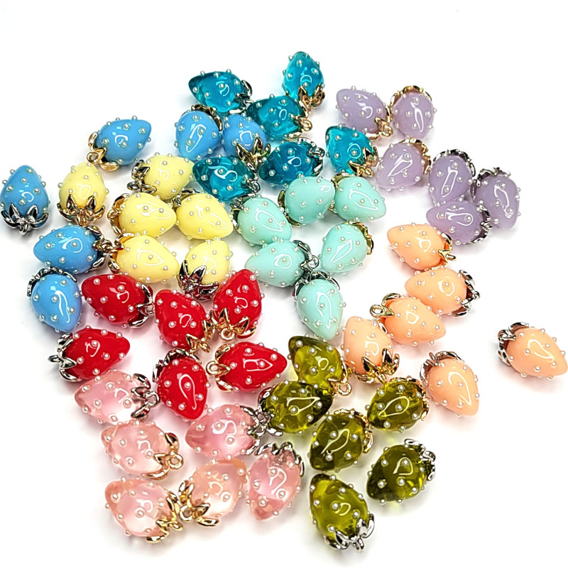 Подвеска Ягодка 18х12 мм Цвет Красный, Акрил, ШТУКА