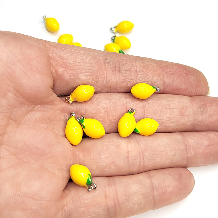 Маленькая подвеска Лимон 13х7 мм, штука