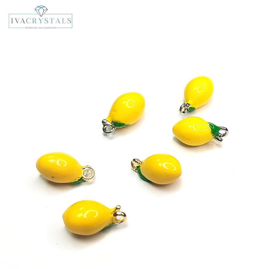 Маленькая подвеска Лимон 13х7 мм, штука
