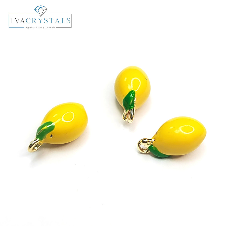 Маленькая подвеска Лимон 13х7 мм, штука покрытие Позолота
