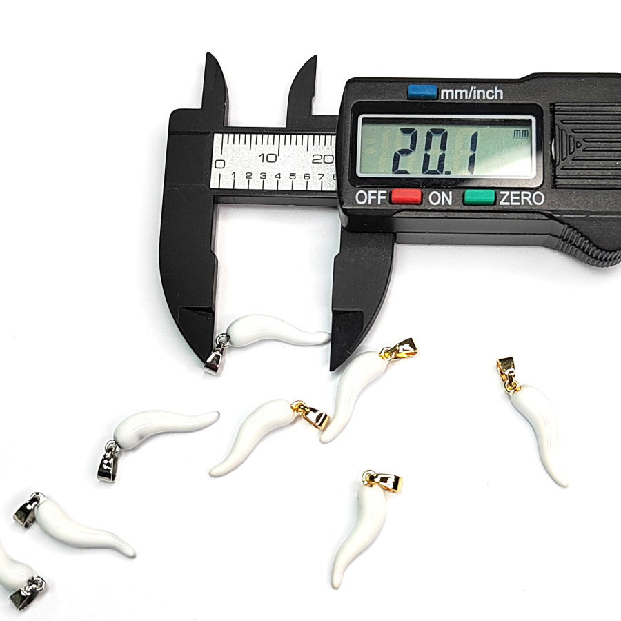 Подвеска Перчик Белый 20х5 мм, штука