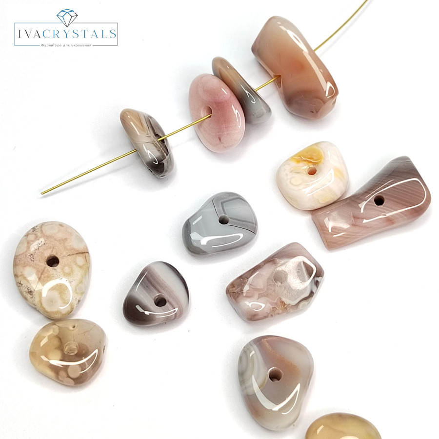 Агат ботсванский натуральный 20х12 мм, ФРИФОРМ Штука