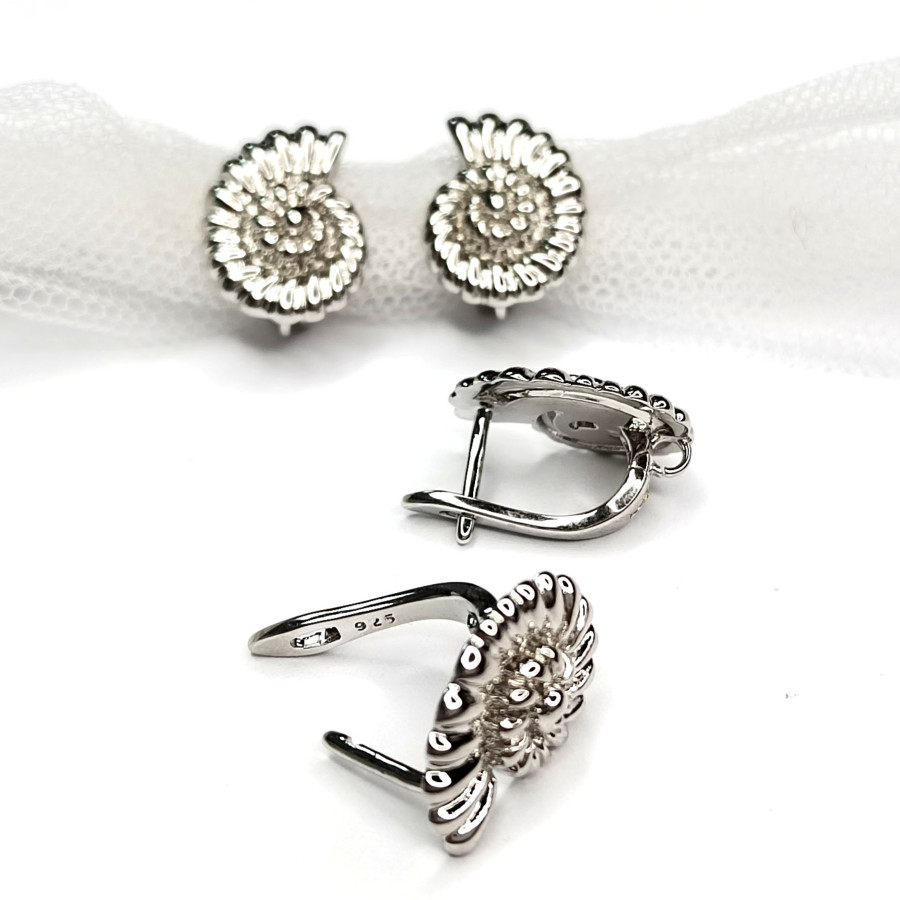 Швензы Ракушки 16,5х12 мм, покрытие Родий, пара