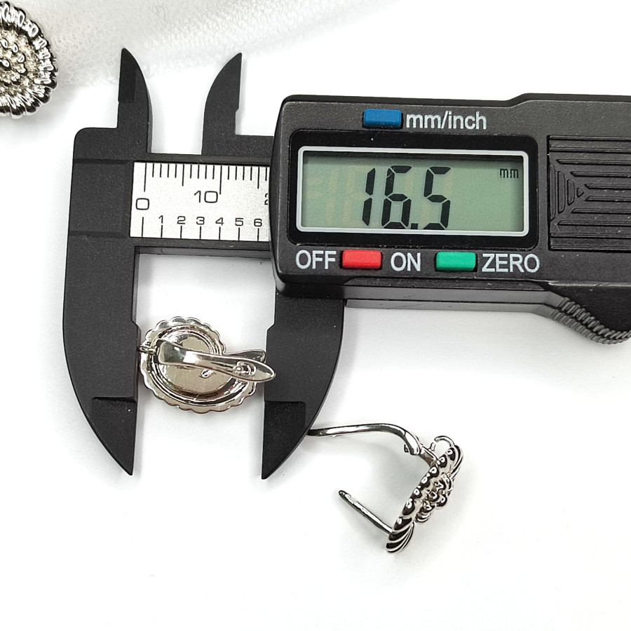 Швензы Ракушки 16,5х12 мм, покрытие Родий, пара