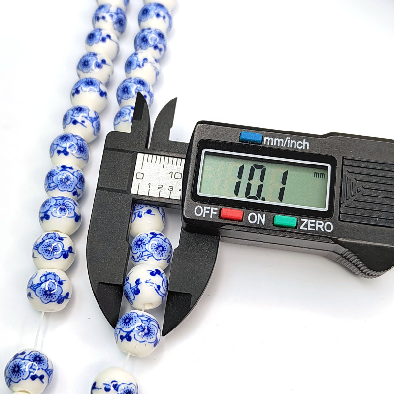 Бусина керамическая 10 мм Гжель, ШТУКА