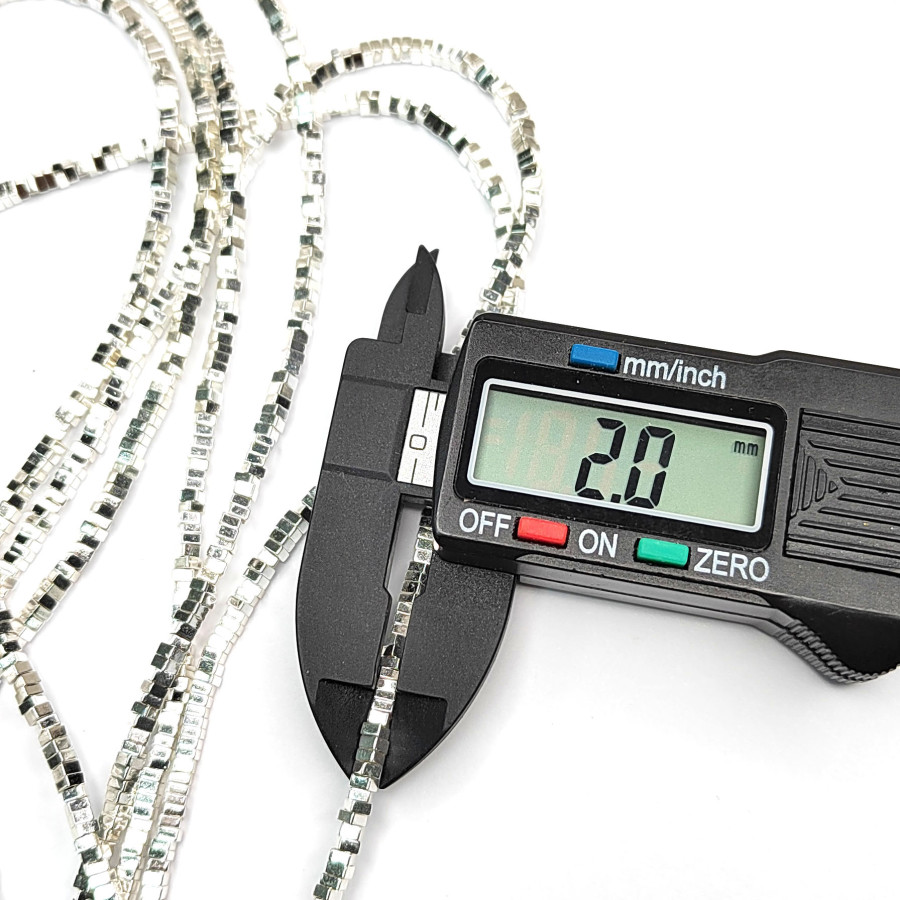 Гематит квадратные бусины 2,5х1,5 мм плоские, НИТЬ 41 см