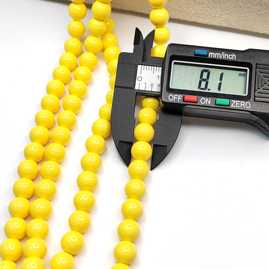 Жемчуг Майорка (стекло), цвет жёлтый 8 мм