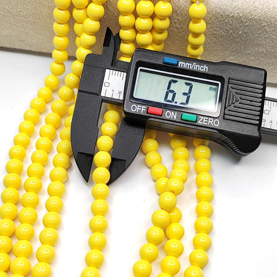 Жемчуг Майорка (стекло), цвет жёлтый 6 мм