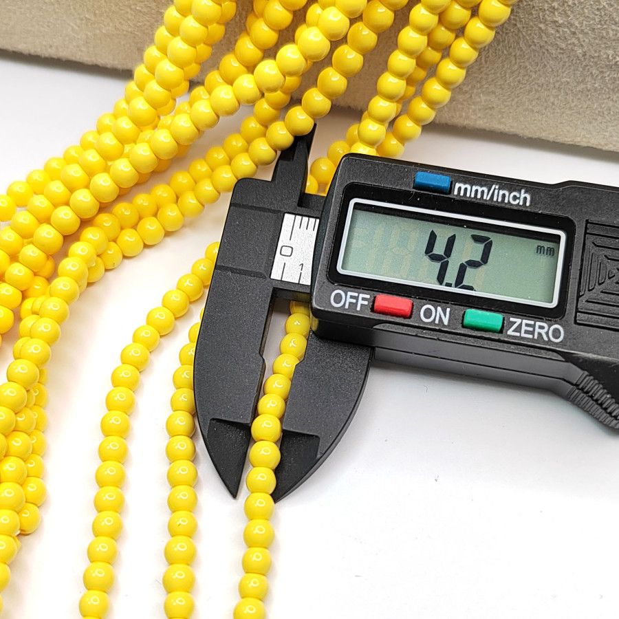 Жемчуг Майорка (стекло), цвет жёлтый 4 мм