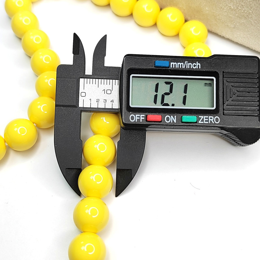 Жемчуг Майорка (стекло), цвет жёлтый 12 мм