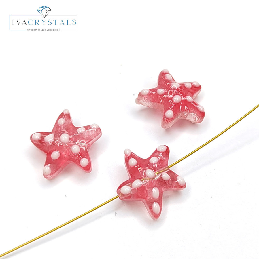 Морская звезда 14,5 мм, Акрил, штука Розовая звезда
