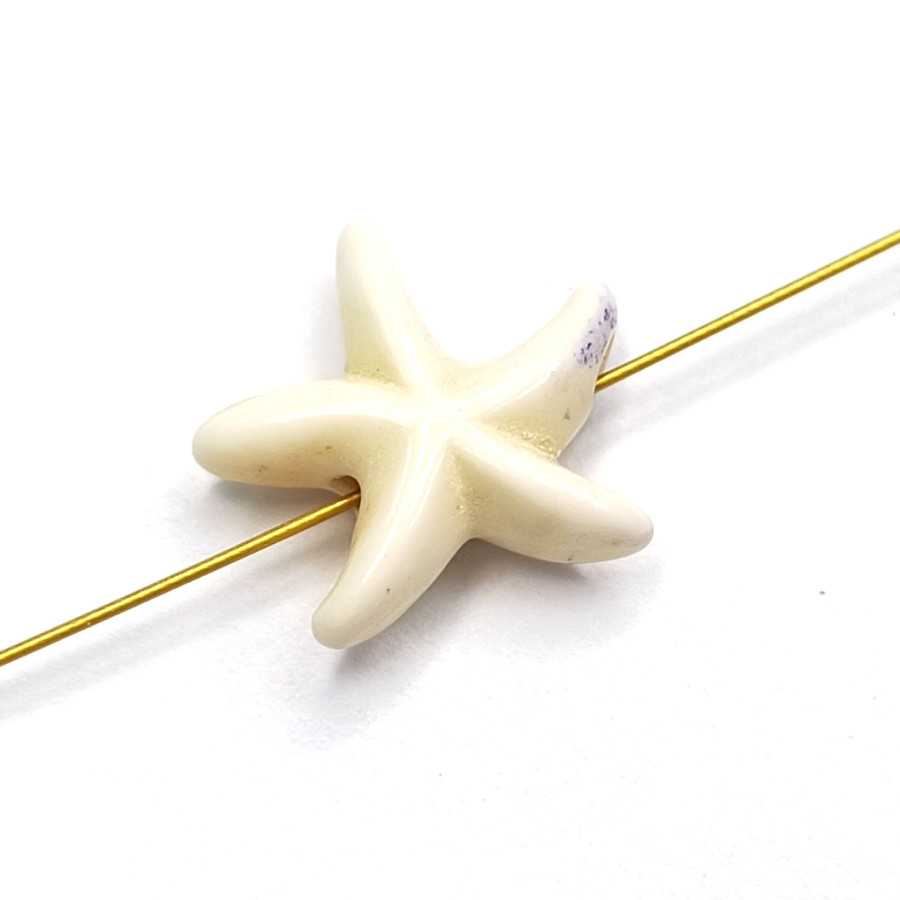 Морская звезда 14 мм, Акрил, штука Белая (молочная)