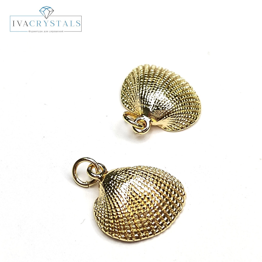 Подвеска Ракушка 17х16 мм, штука покрытие Позолота