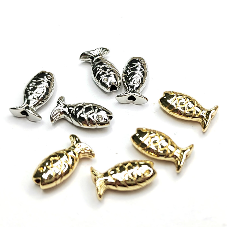 Разделительная бусина Рыбка 12х7 мм, ШТУКА
