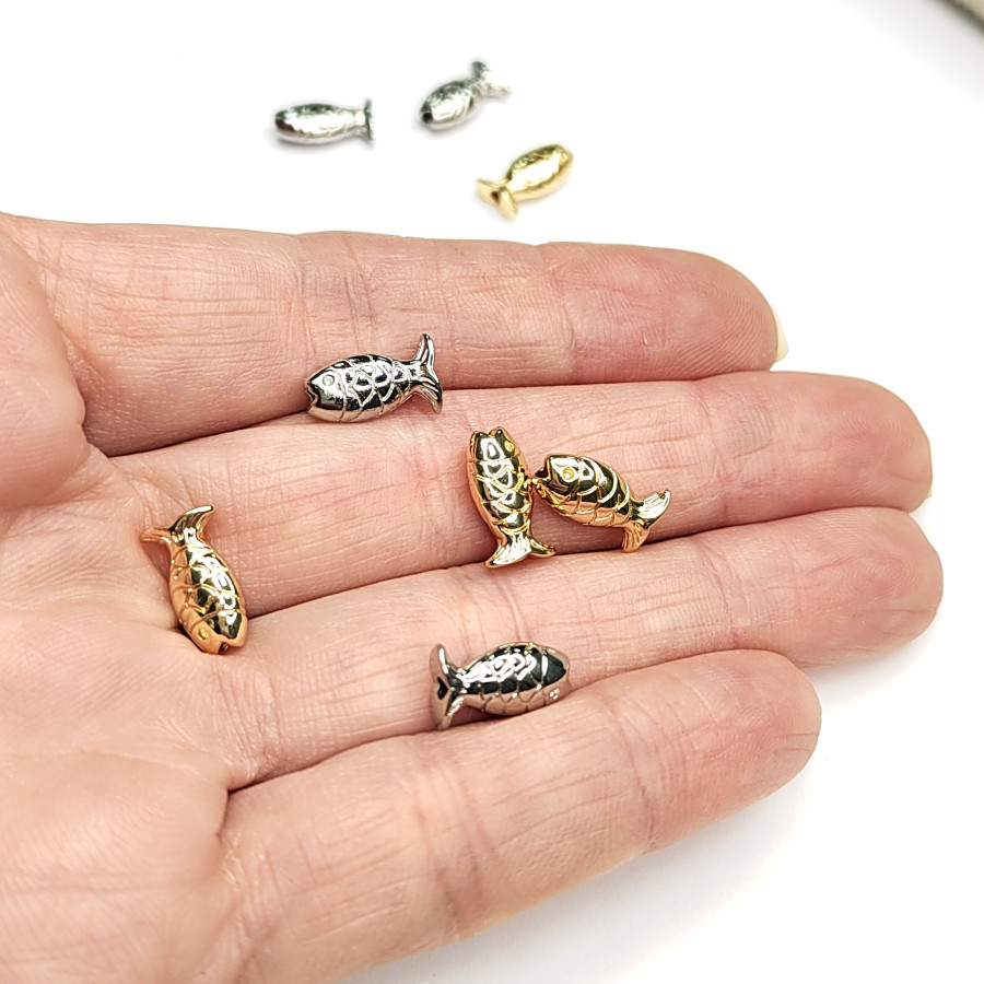 Разделительная бусина Рыбка 12х7 мм, ШТУКА