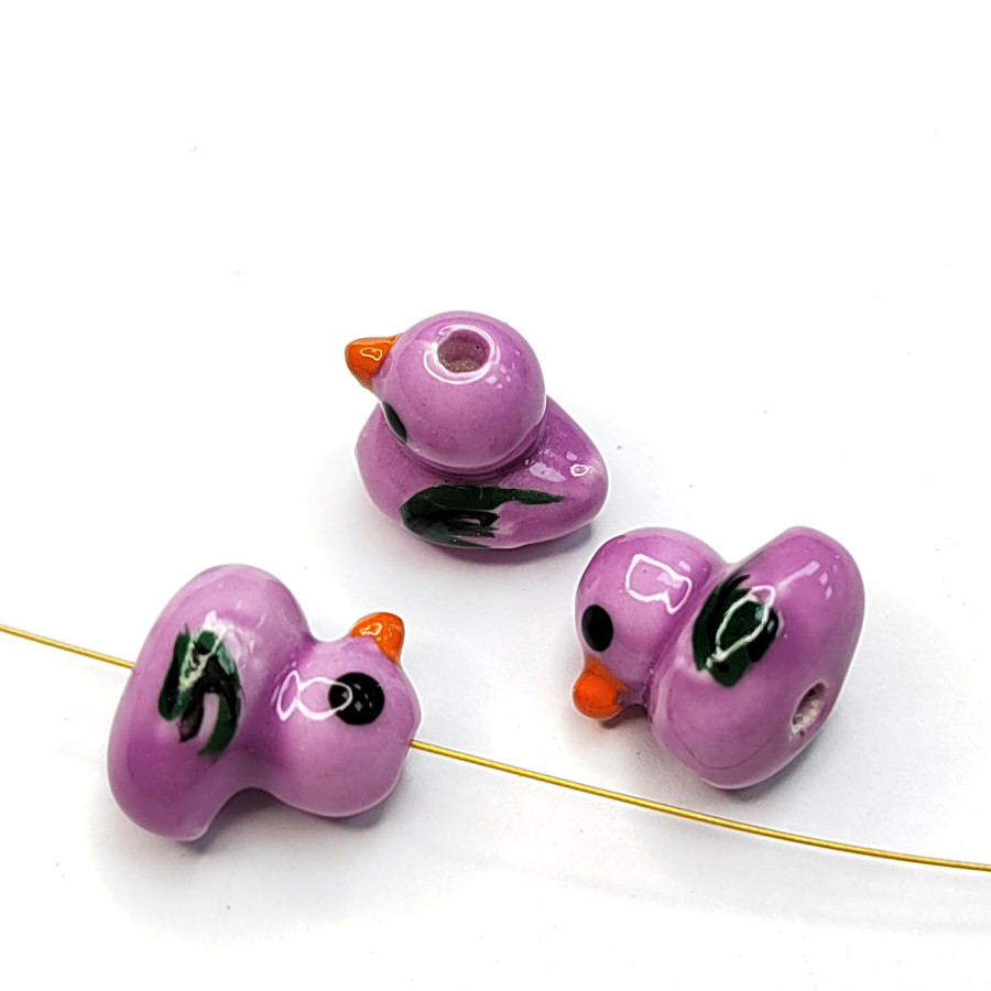 Уточка керамическая 12х9 мм, штука Сиреневая