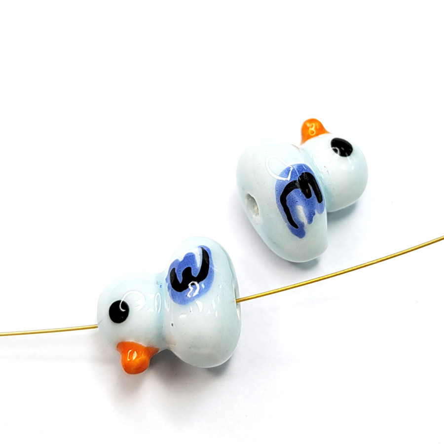 Уточка керамическая 12х9 мм, штука Бледно-голубая