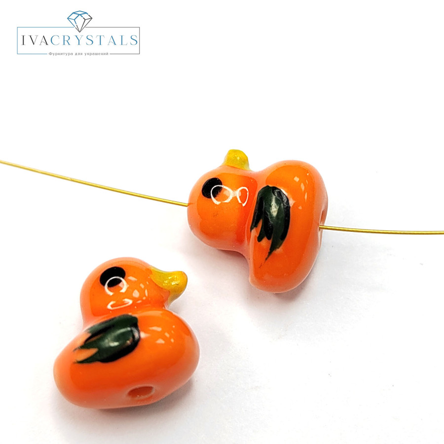 Уточка керамическая 12х9 мм, штука Оранжевая