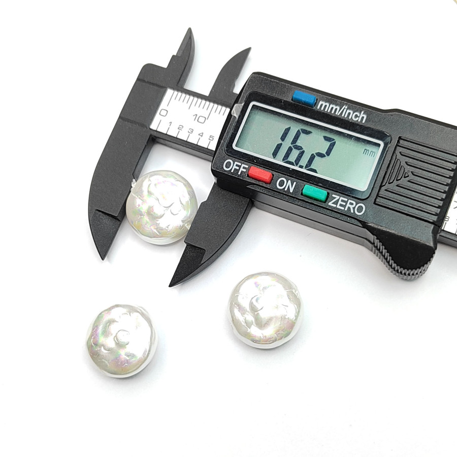 16 мм Жемчуг майорка LUX, форма Таблетка, цвет молочный, ШТУКА