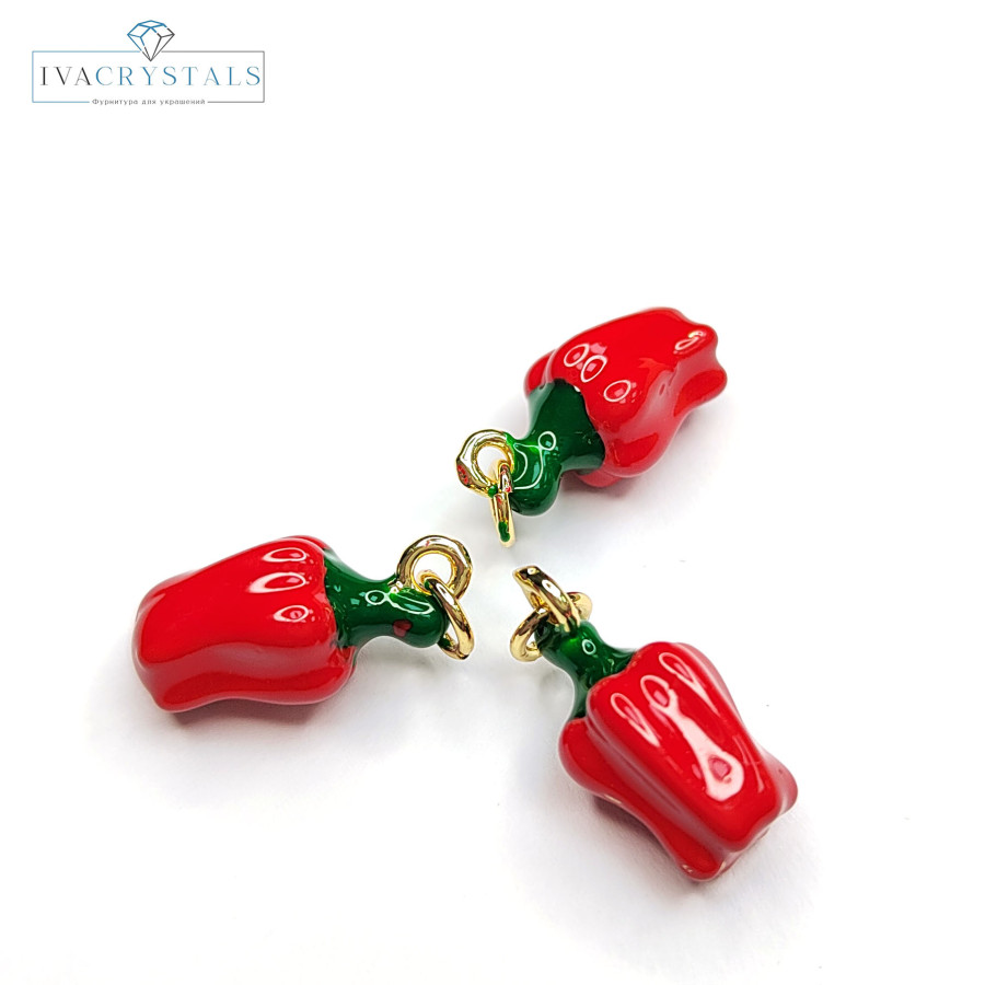 Подвеска Перчик 18х10 мм, штука Красный