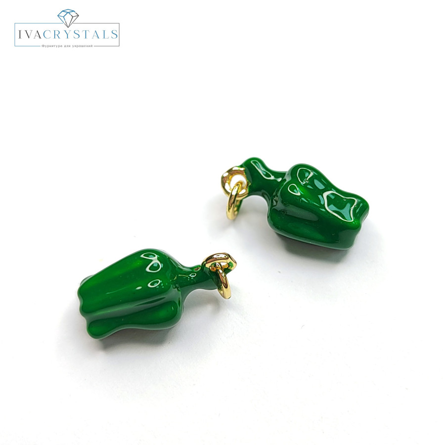 Подвеска Перчик 18х10 мм, штука Зелёный