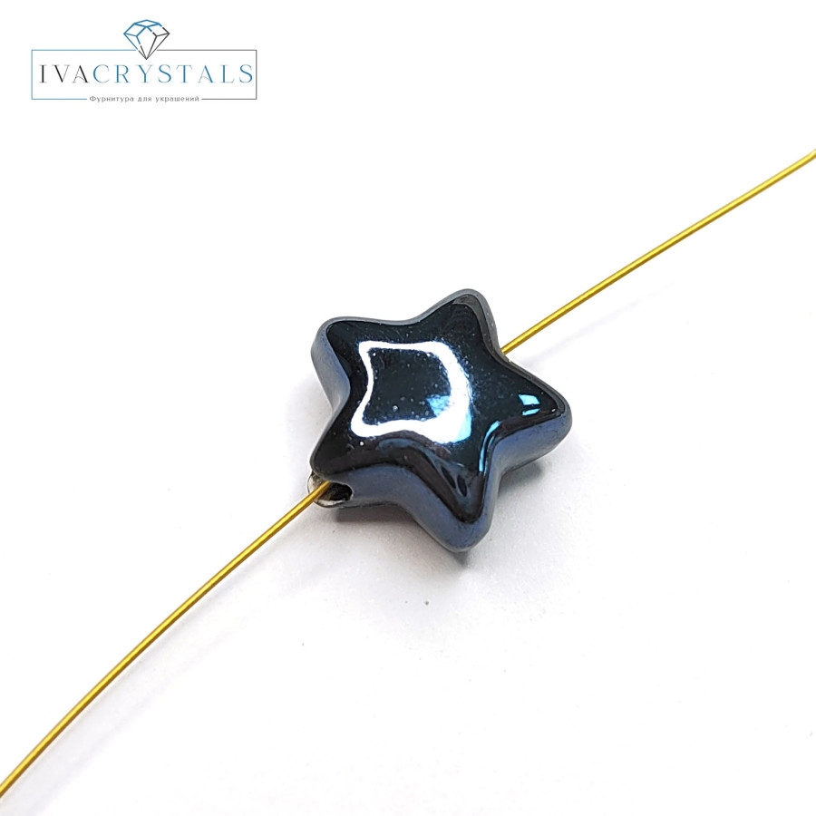 Звезда керамическая 13,5 мм, штука Чёрный