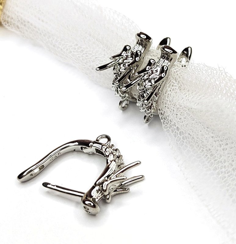 Швензы Драконы 15,5х5 мм, пара покрытие Родий