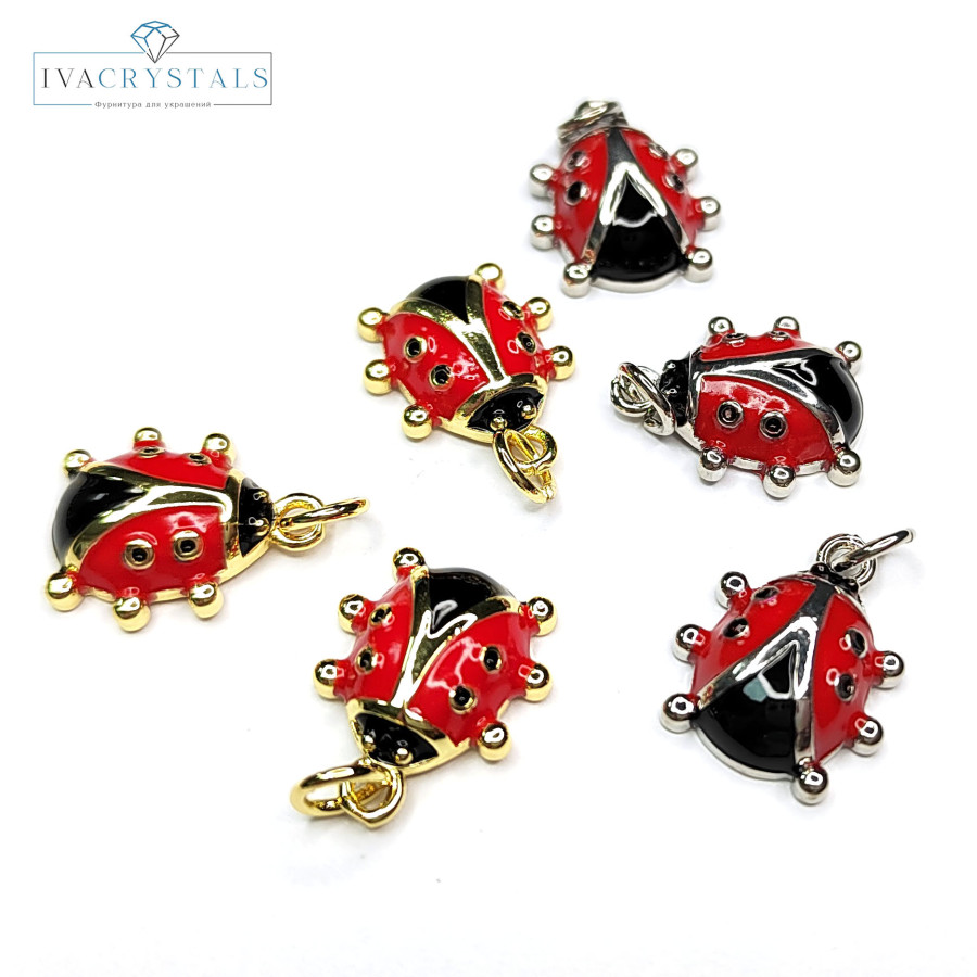 Подвеска Божья коровка 15х12 мм, штука
