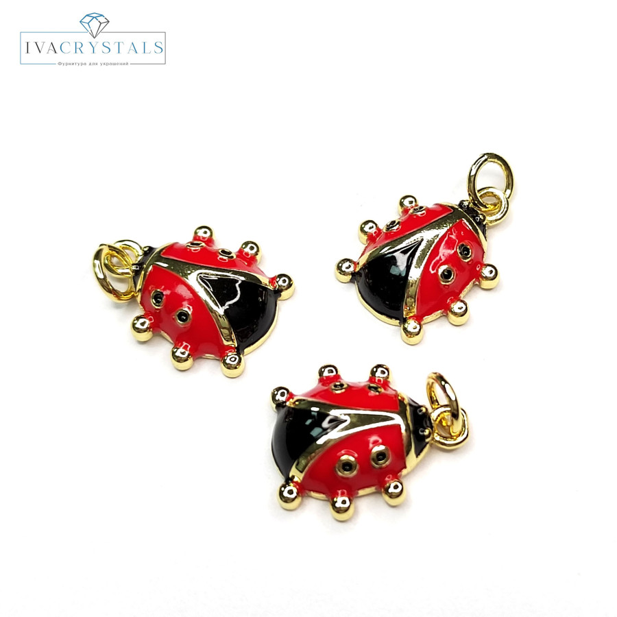 Подвеска Божья коровка 15х12 мм, штука покрытие Позолота