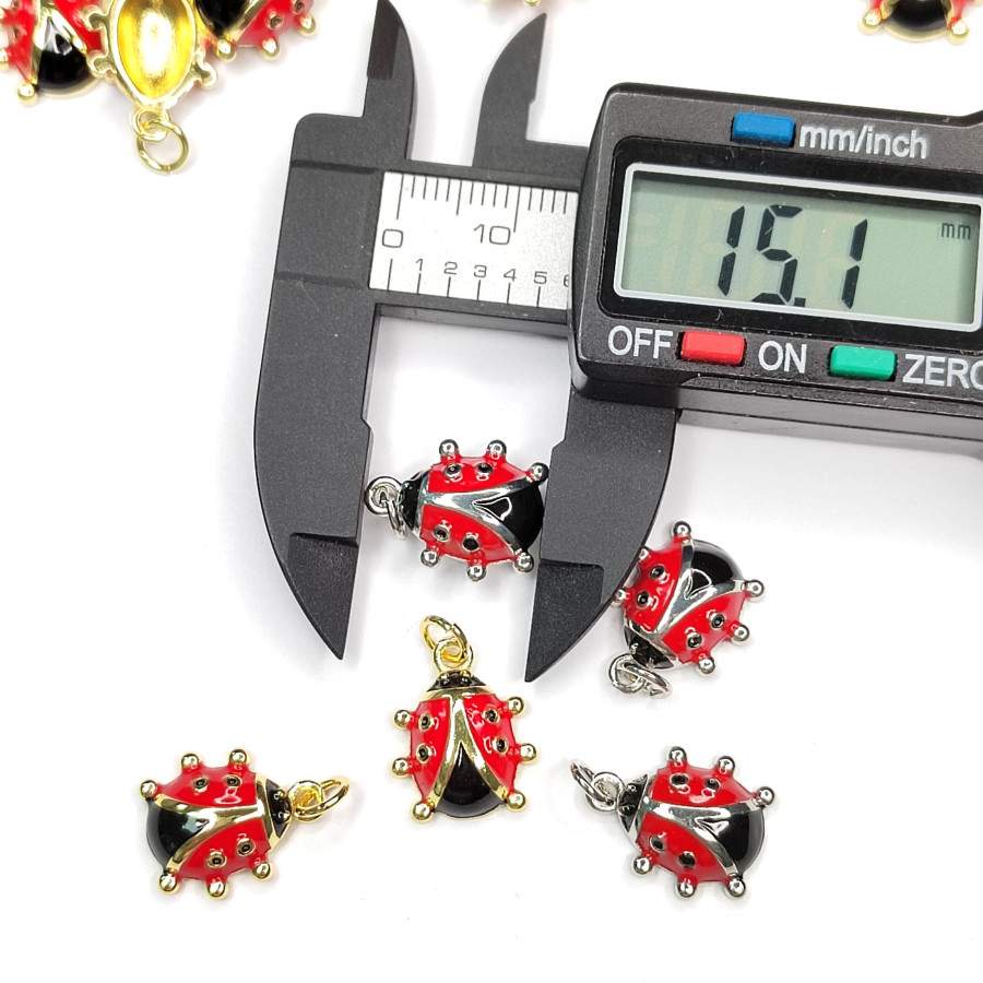 Подвеска Божья коровка 15х12 мм, штука