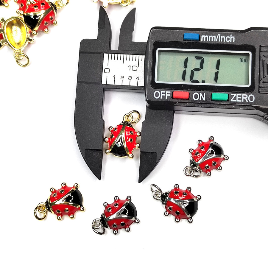 Подвеска Божья коровка 15х12 мм, штука