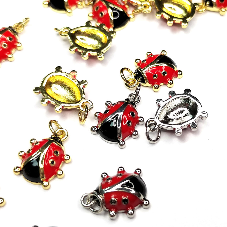 Подвеска Божья коровка 15х12 мм, штука