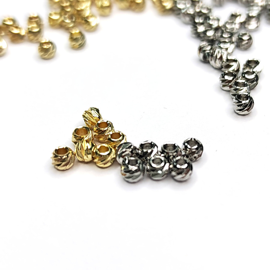 2,6 мм Разделительные бусины резные, 10 штук