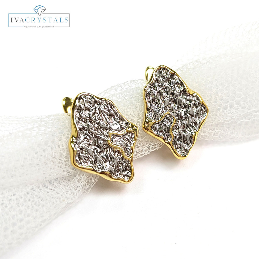 Швензы Ромбики Биколор 17х12 мм, пара