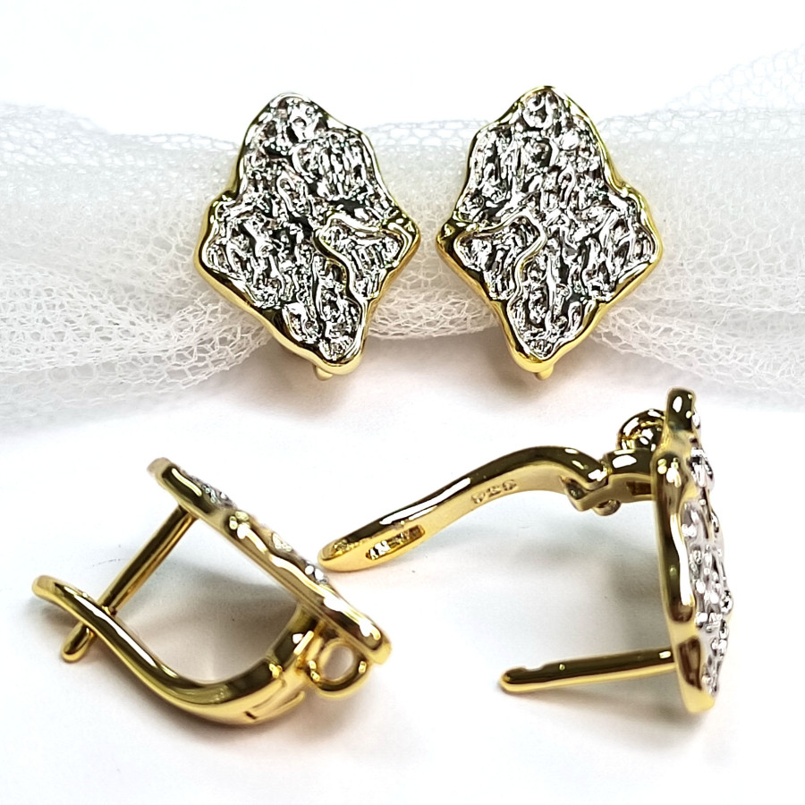 Швензы Ромбики Биколор 17х12 мм, пара