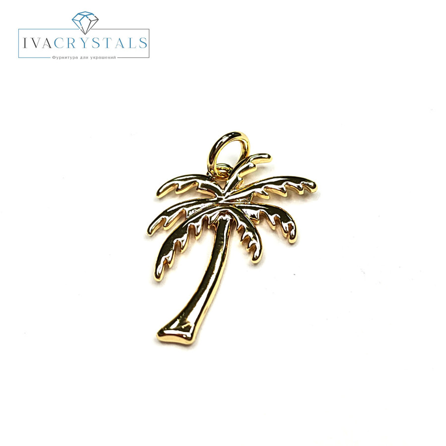 Подвеска Пальма 19х15 мм, штука покрытие Позолота